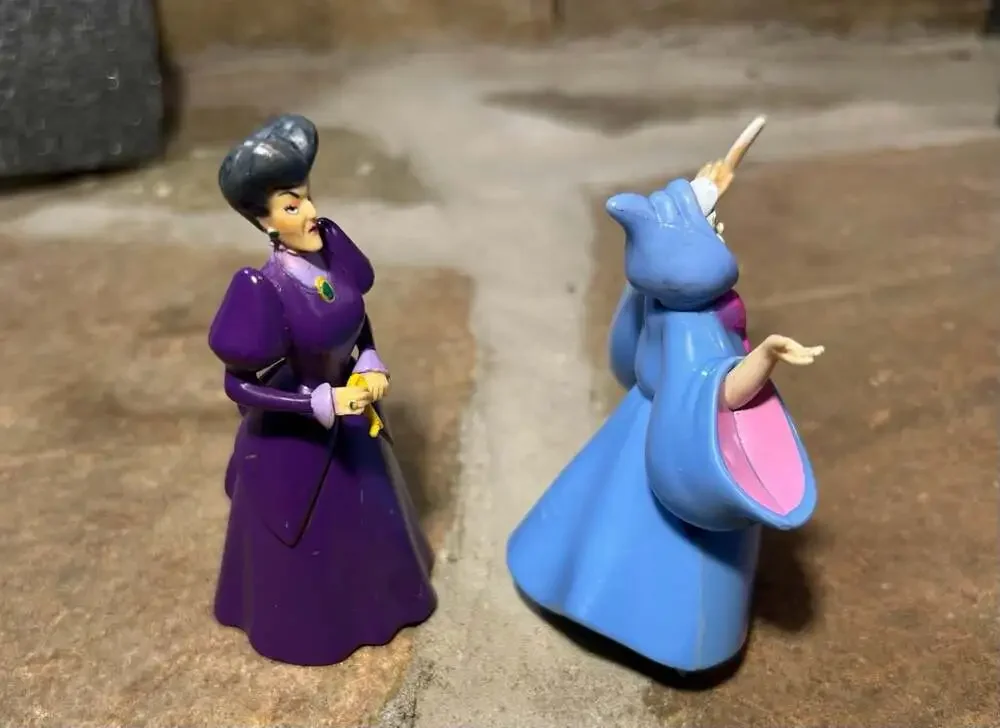 Disney’s Fairy Godmother and Wicked Stepmother from Cinderella Figures
